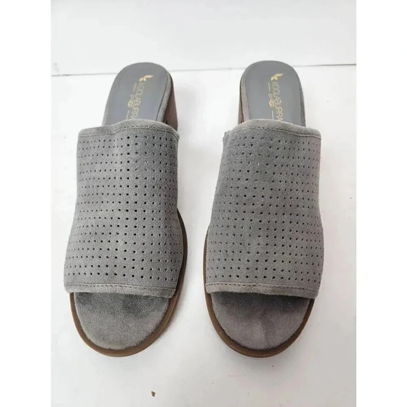 Koolaburra by Ugg Raychel Sandal Block Heel Suede Gray Size 10. - Picture 2 of 7